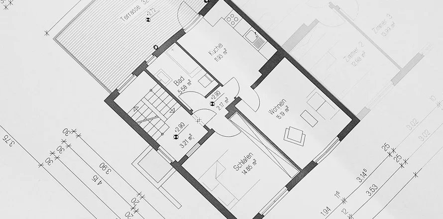 Grundrissentwurf eines Architekten