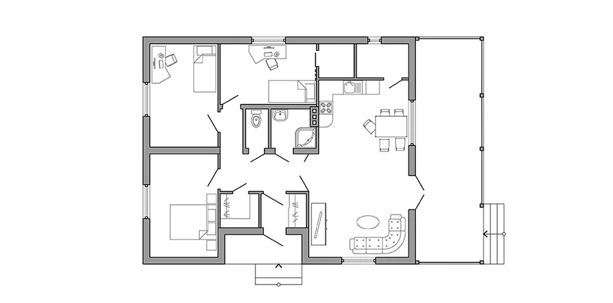 2D Grundriss erstellt mit Software