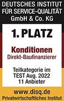 Testsieger: Konditionen - Direkt-Baufinanzierer 2022